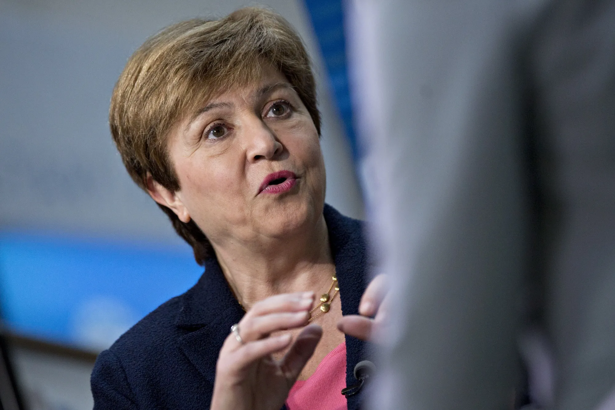 Kristalina Georgieva, chief executive officer of the World Bank, at the spring meetings of the International Monetary Fund and World Bank in April 2019