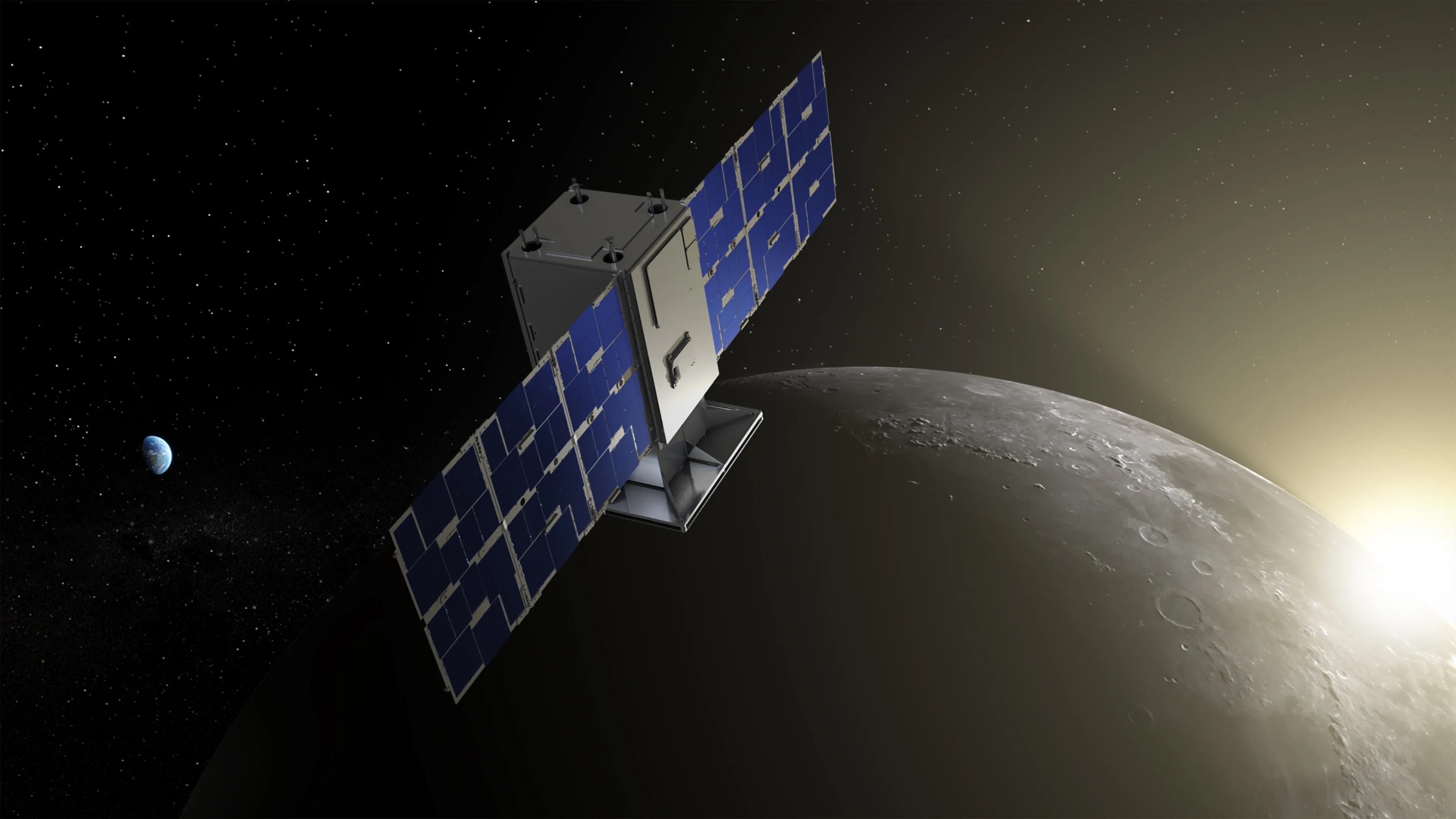 Illustration of NASA’s&nbsp;Capstone satellite.