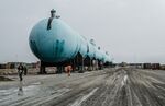Giant storage tanks at an&nbsp;oil refinery and fertilizer plant&nbsp;outside of Lagos, Nigeria.