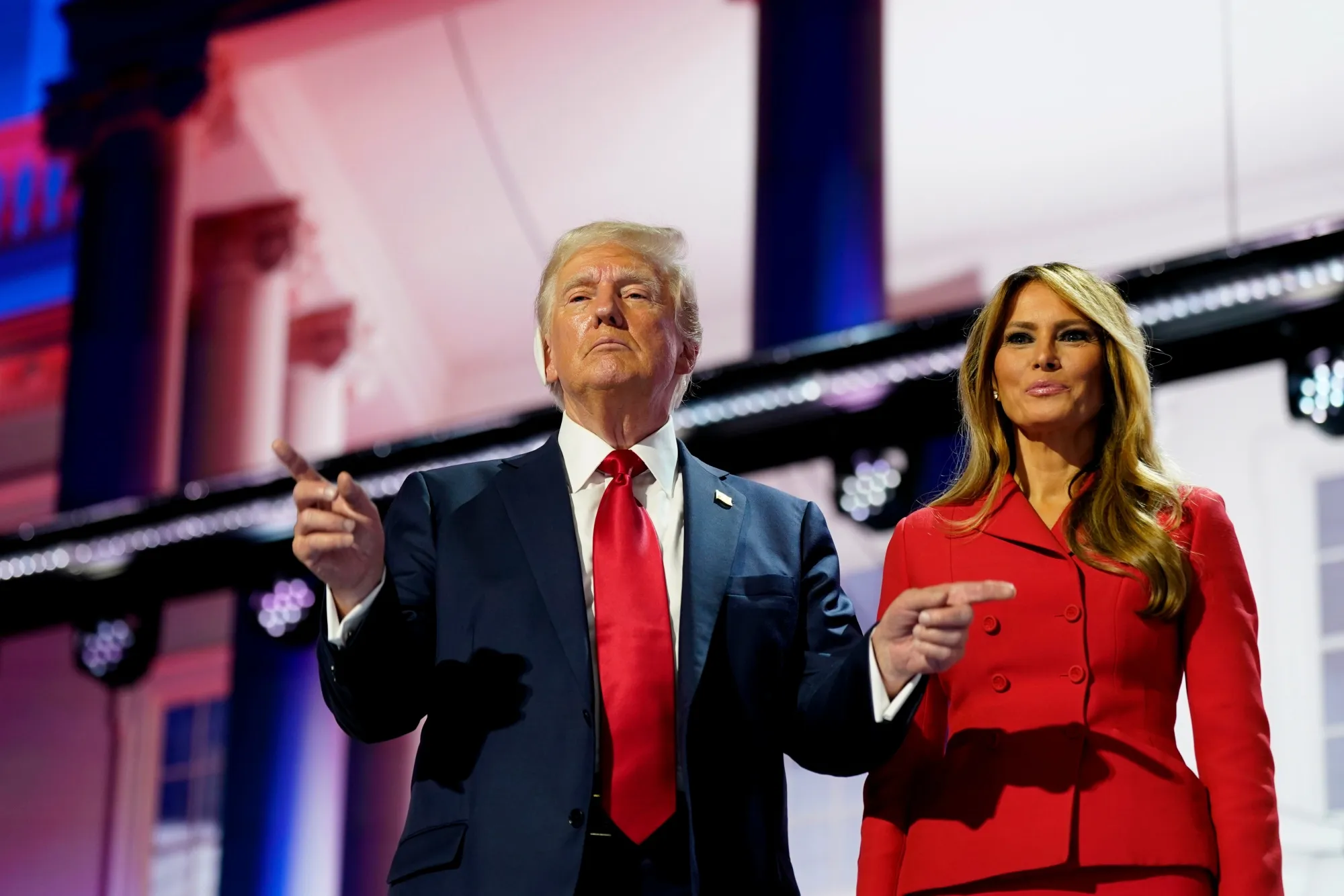 Donald Trump and his wife, Melania,&nbsp;at the RNC on Thursday.