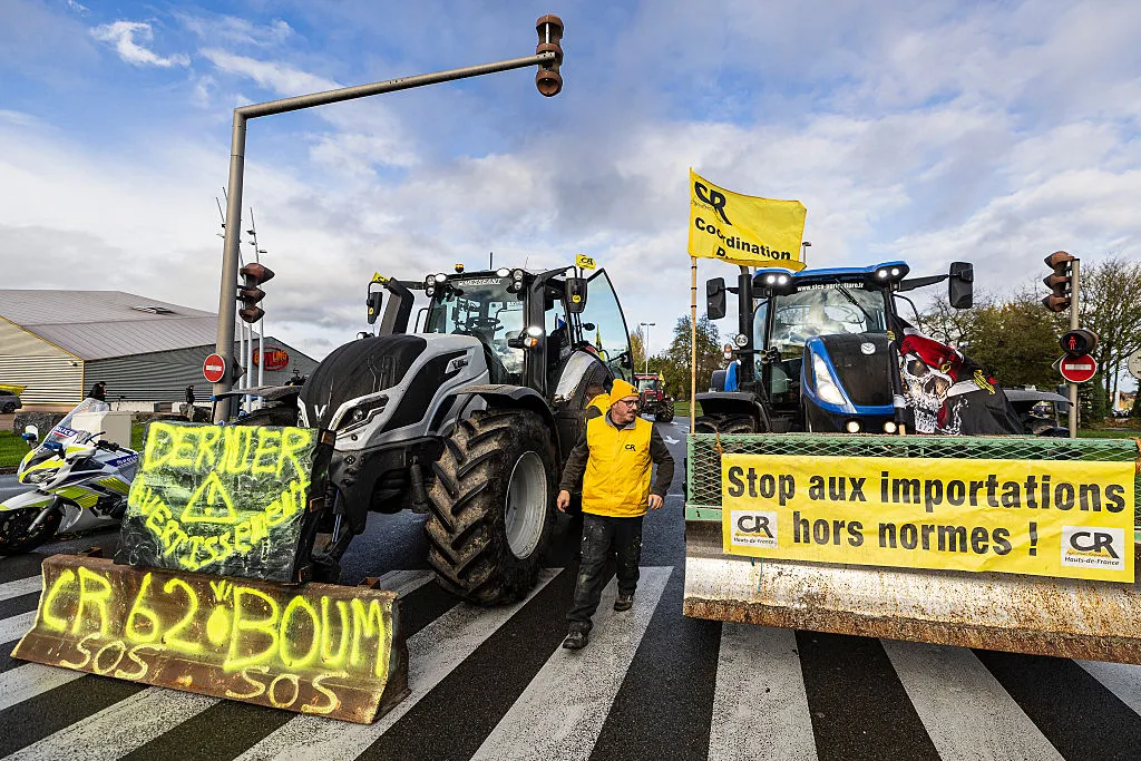 A protest against the EU-Mercosur accord in Arras, France.