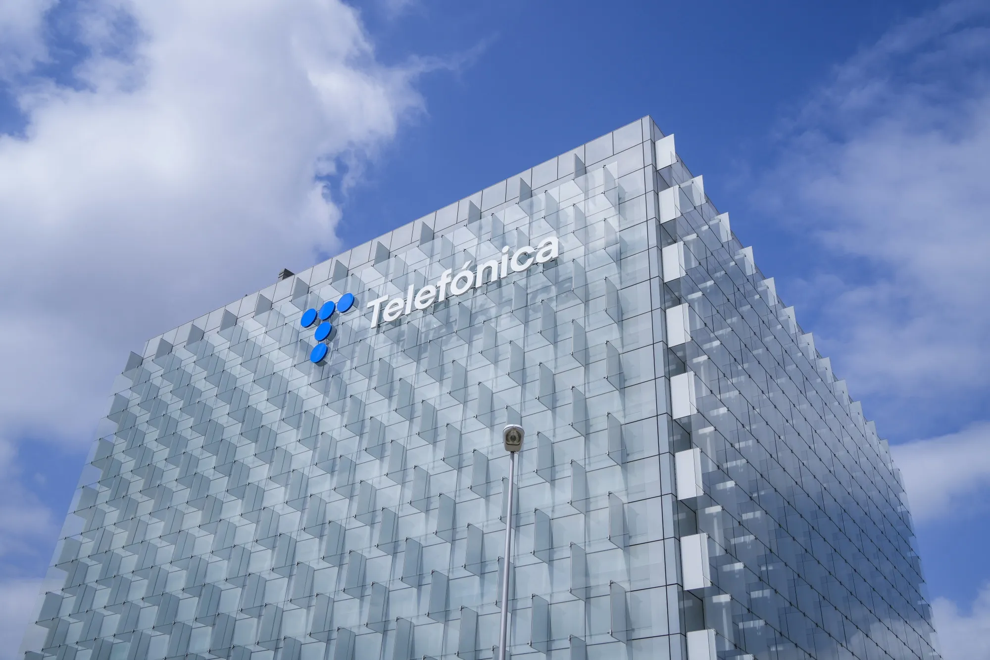 The headquarters of Telefonica in Madrid, Spain.