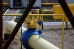 A measuring valve on a pipeline at the natural gas measuring station in Moldova.