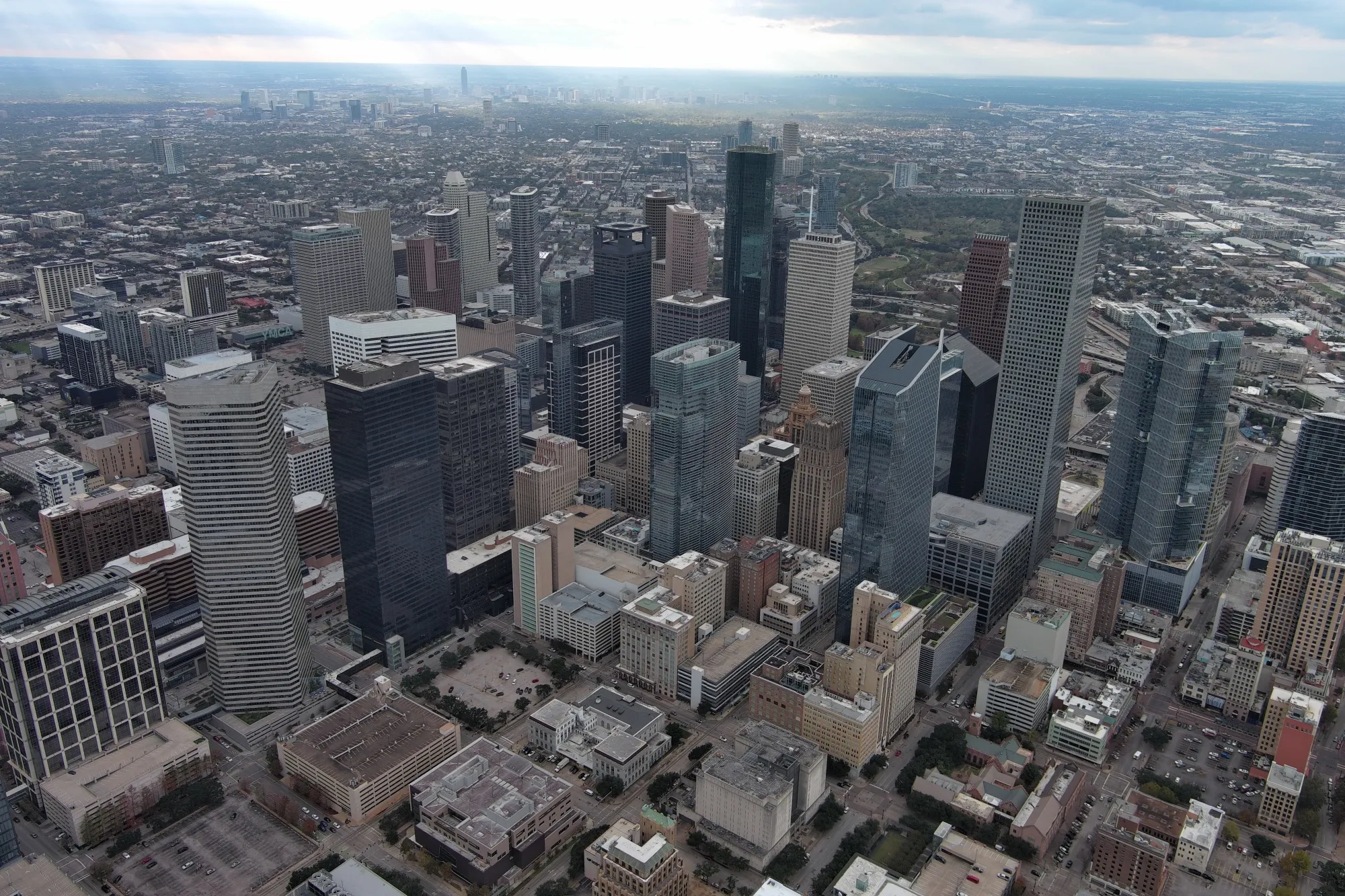 The downtown Houston skyline