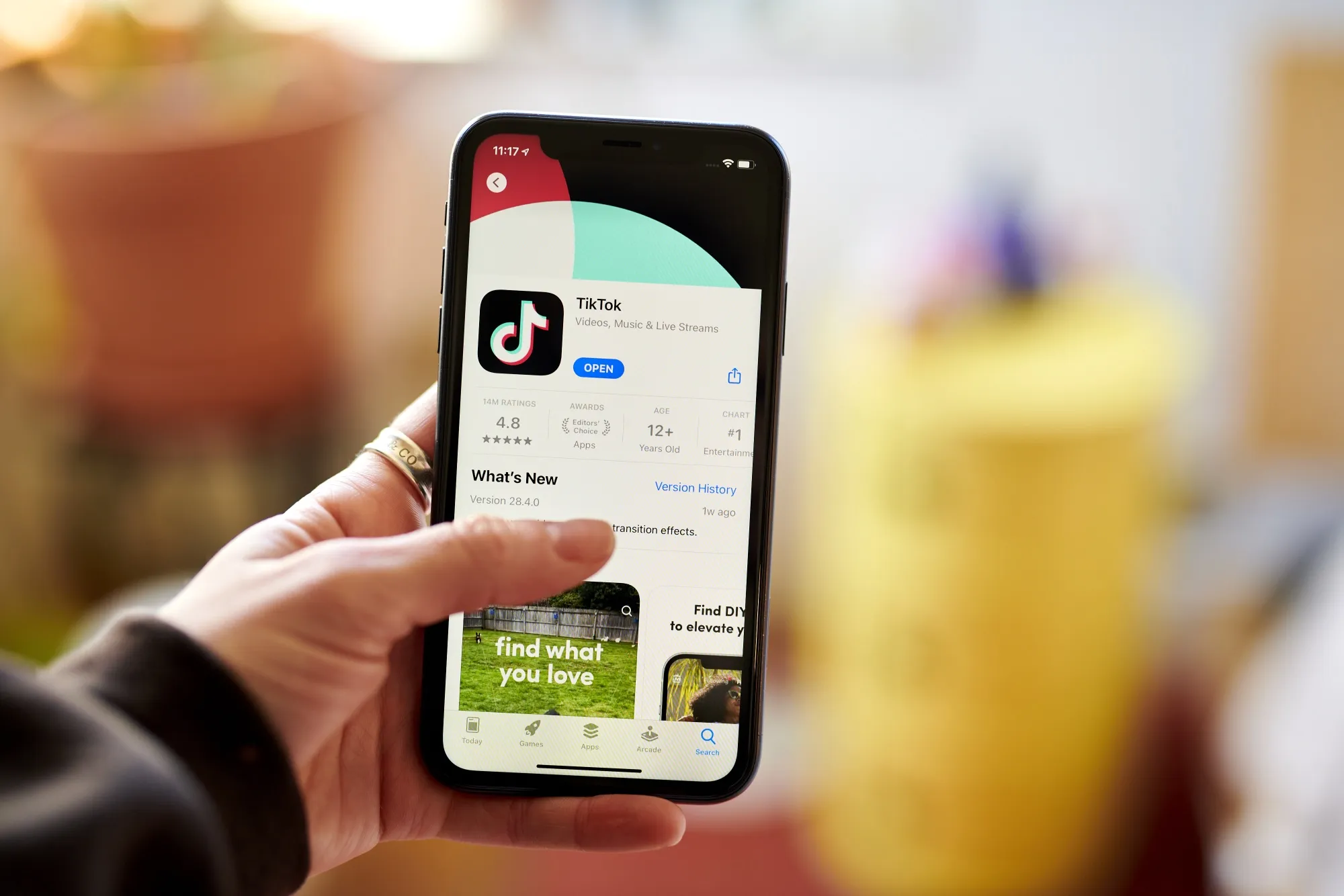 The TikTok application for download in the Apple App store on a smartphone arranged in the Brooklyn borough of New York, US, on Thursday, March 9, 2023. The US is moving closer to restricting access to the popular video-sharing app TikTok, with Senate Intelligence Committee Chairman Mark Warner set to unveil a bill Tuesday that the Biden administration is poised to support, according to people familiar with the issue.