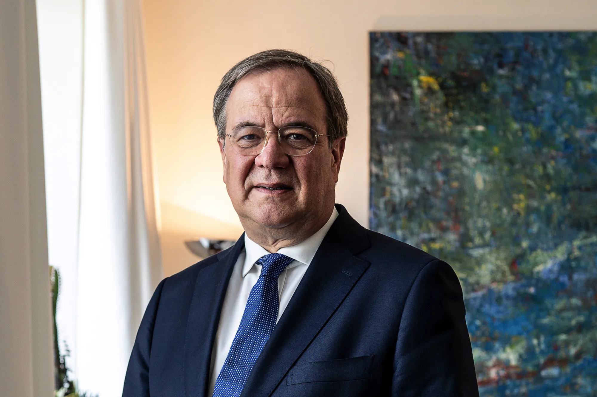 Armin Laschet in his office in Duesseldorf, Germany, on June 17.