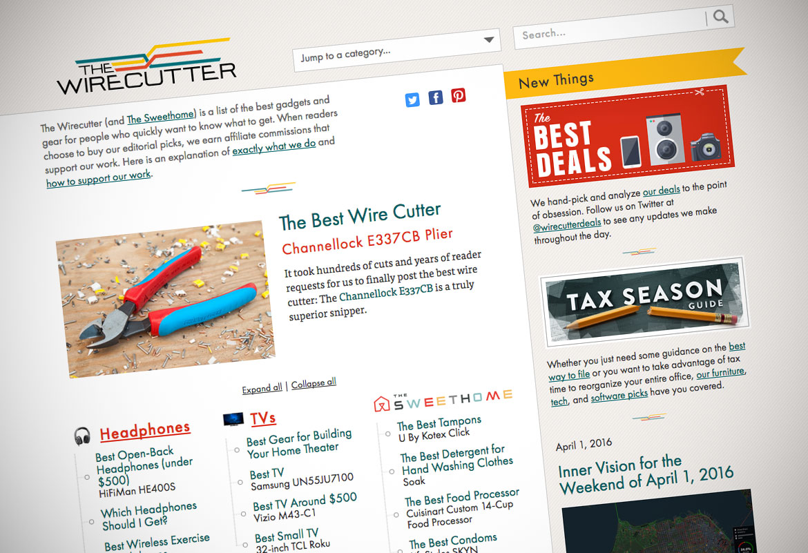 The Wirecutter site.
