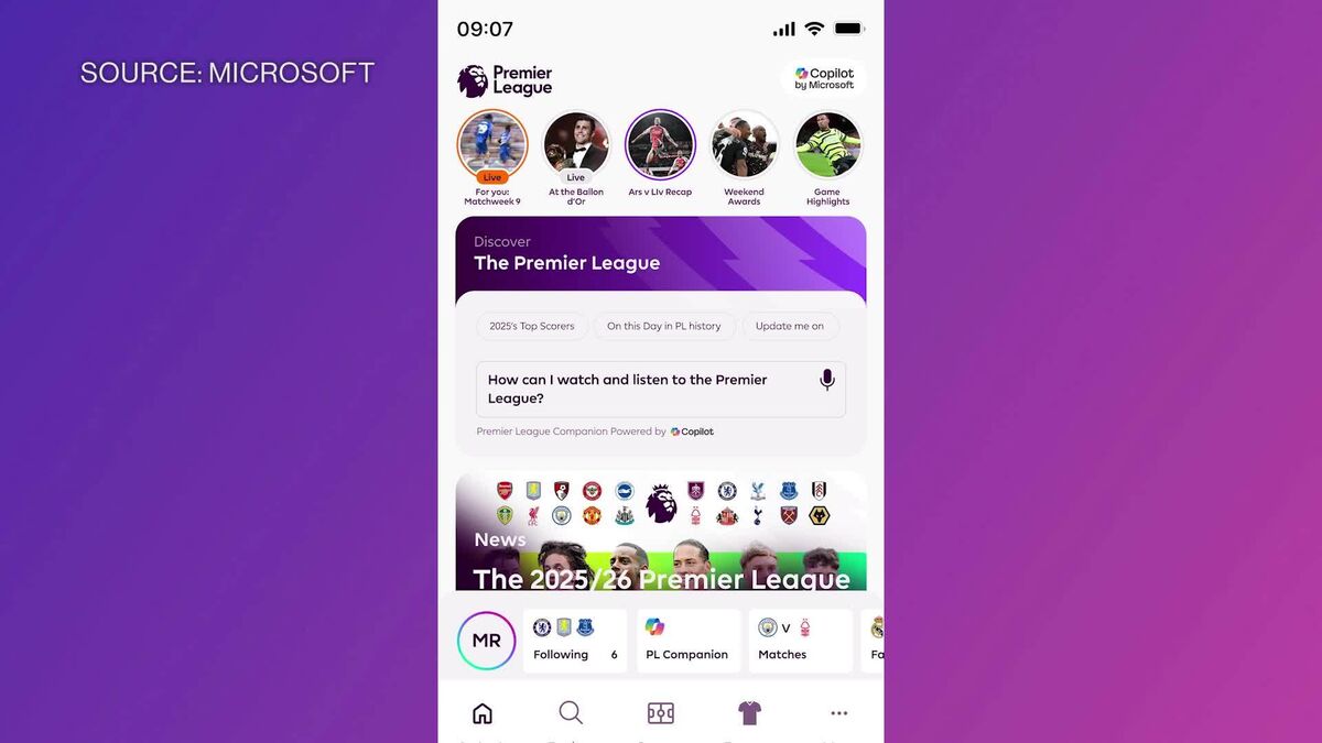 Microsoft Will Power Premier League’s AI Tools in Branding Push