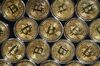 This photograph taken on September 24, 2020 shows a physical imitation of a Bitcoin at a crypto currency "Bitcoin Change" shop, near Grand Bazaar, in Istanbul. (Photo by Ozan KOSE / AFP) (Photo by OZAN KOSE/AFP via Getty Images)