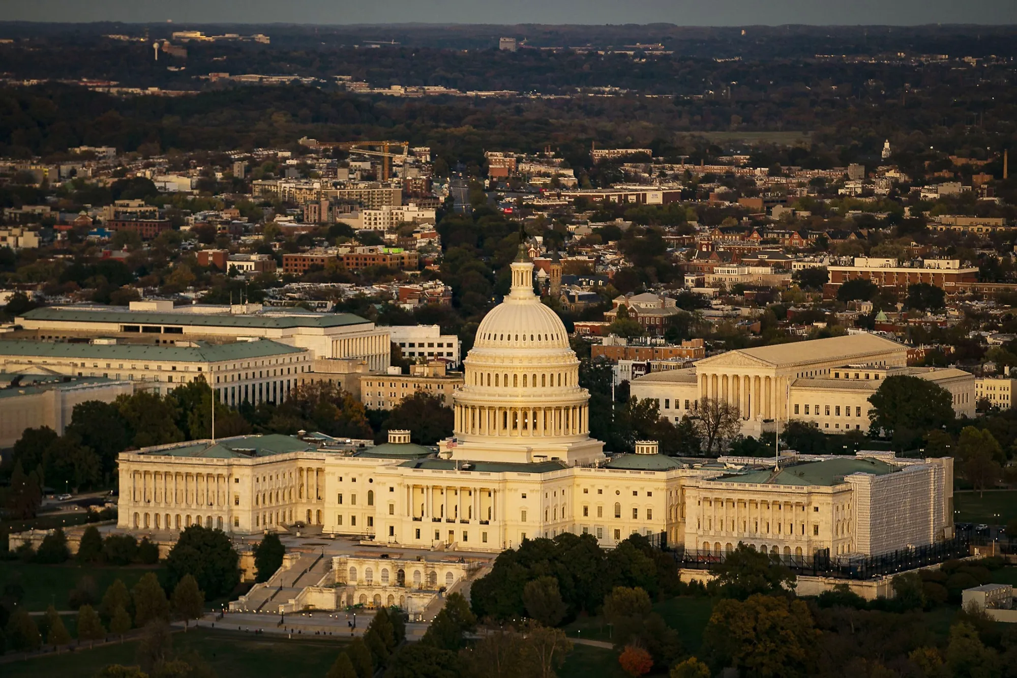 The U.S. Capitol and the Supreme Court Building (right) in Washington, D.C.