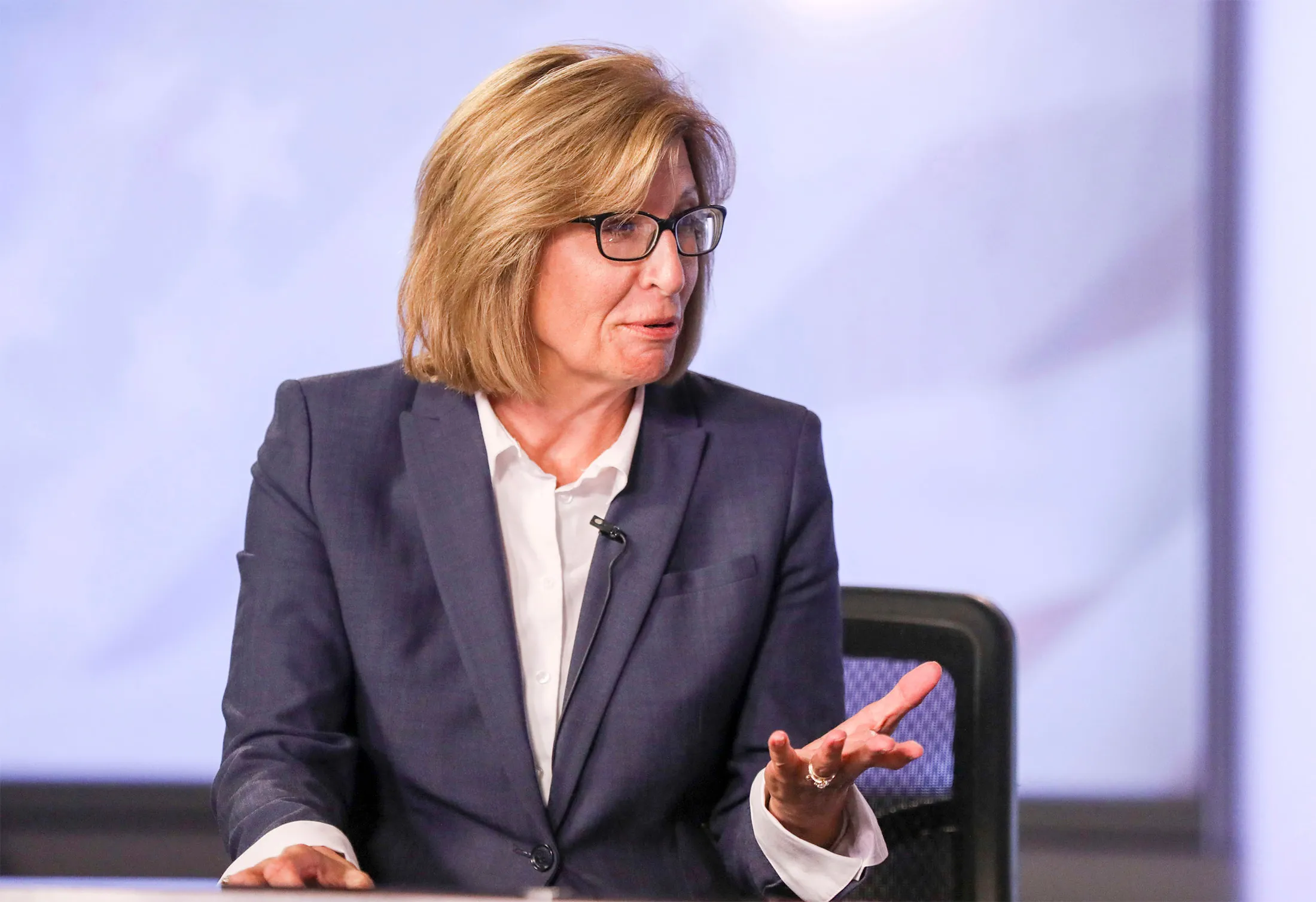 Rita Hart during a debate&nbsp;in Cedar Rapids, Iowa.
