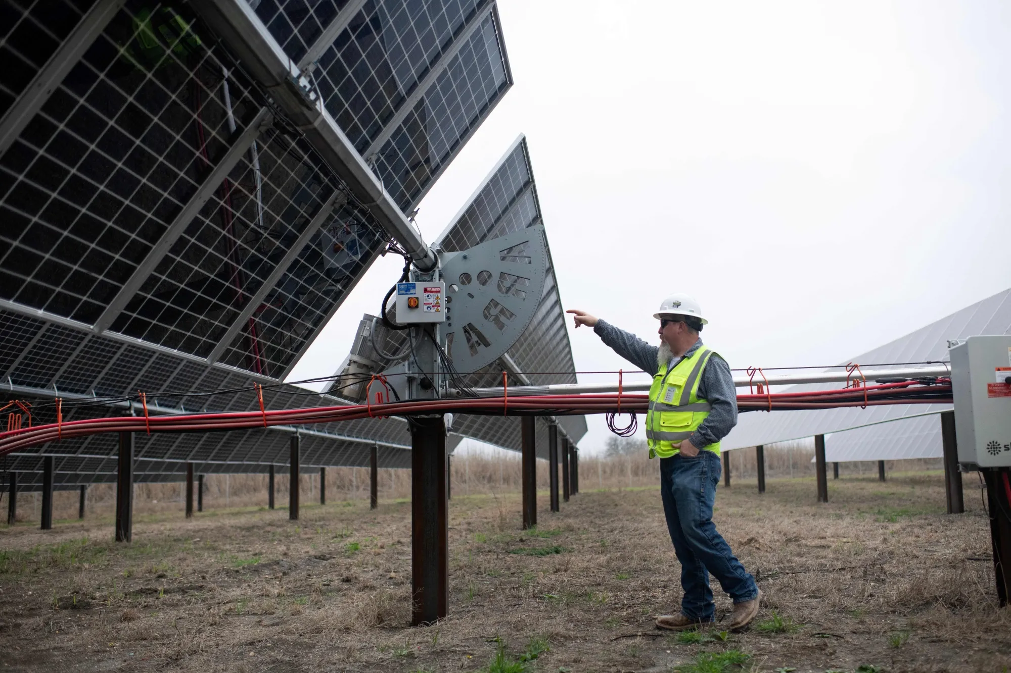 A solar farm in Hill County, Texas.