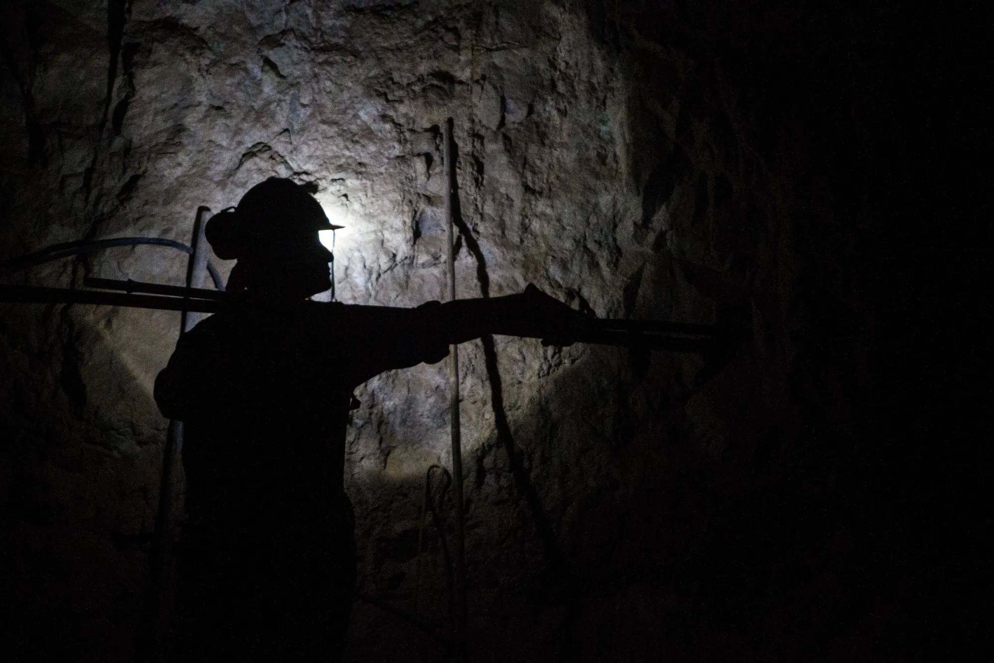 A miner works at a copper mine in&nbsp;Antofagasta, Chile.