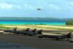 USAF B-1 Bombers at the air base on Diego Garcia.