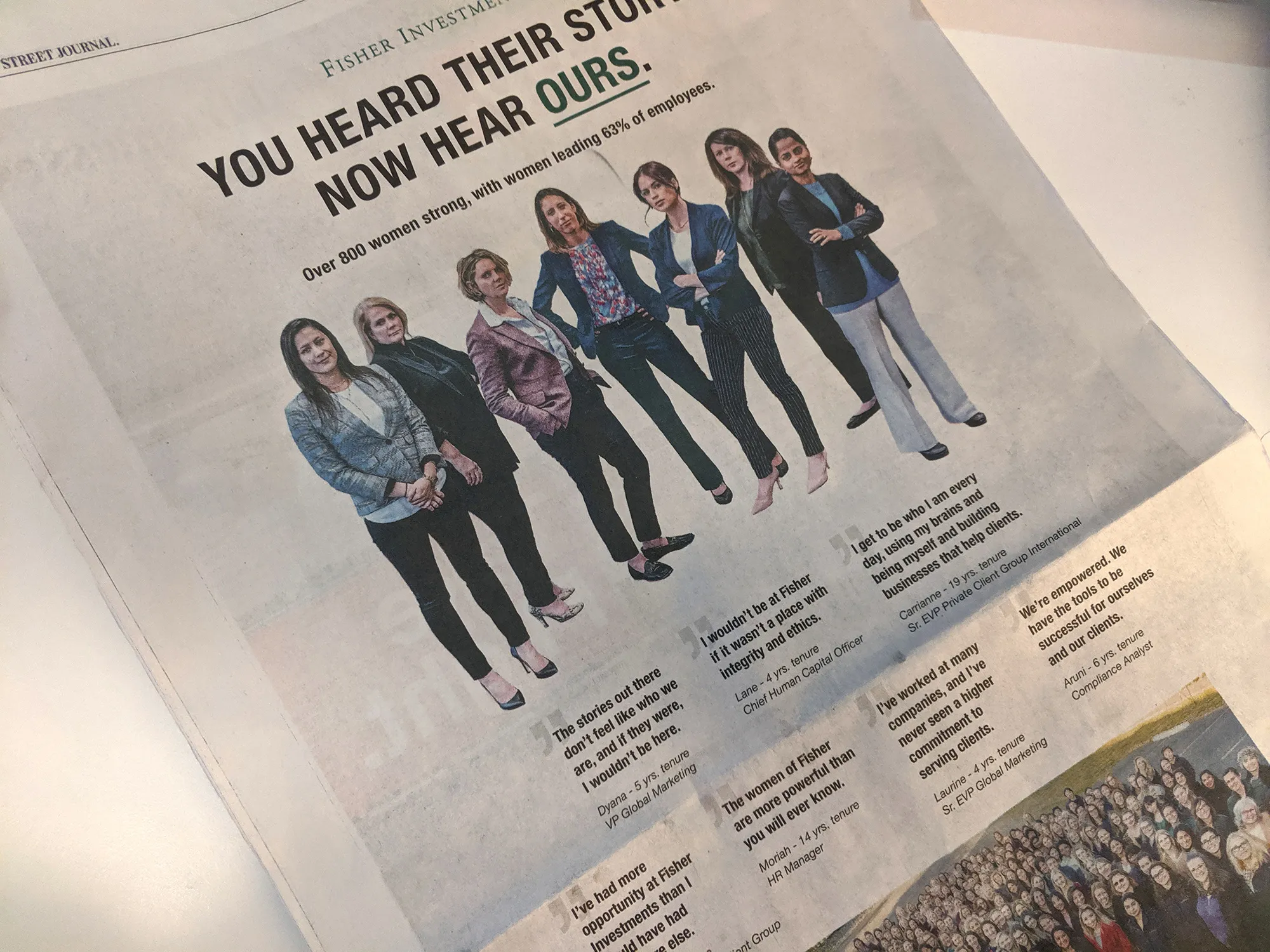 The ad in the Wall Street Journal