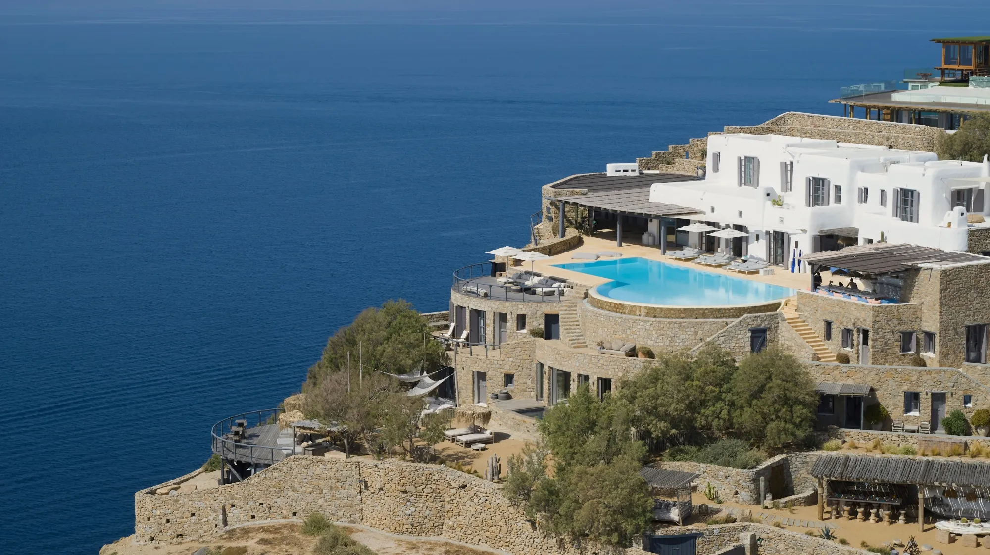 Charles Worthington’s villa overlooking the sea in Mykonos, Greece.