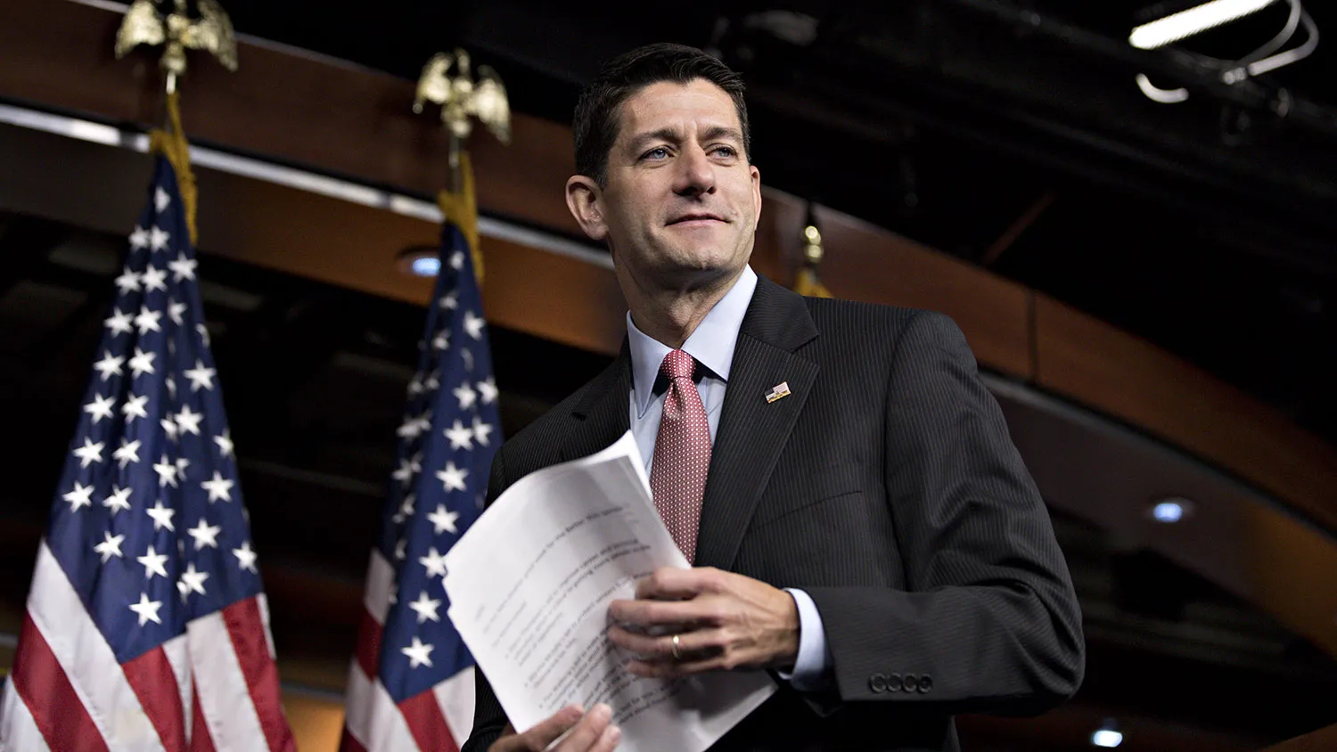 House Speaker Paul Ryan, a Republican from Wisconsin, exits after a news conference in Washington on Sept. 15, 2016.
