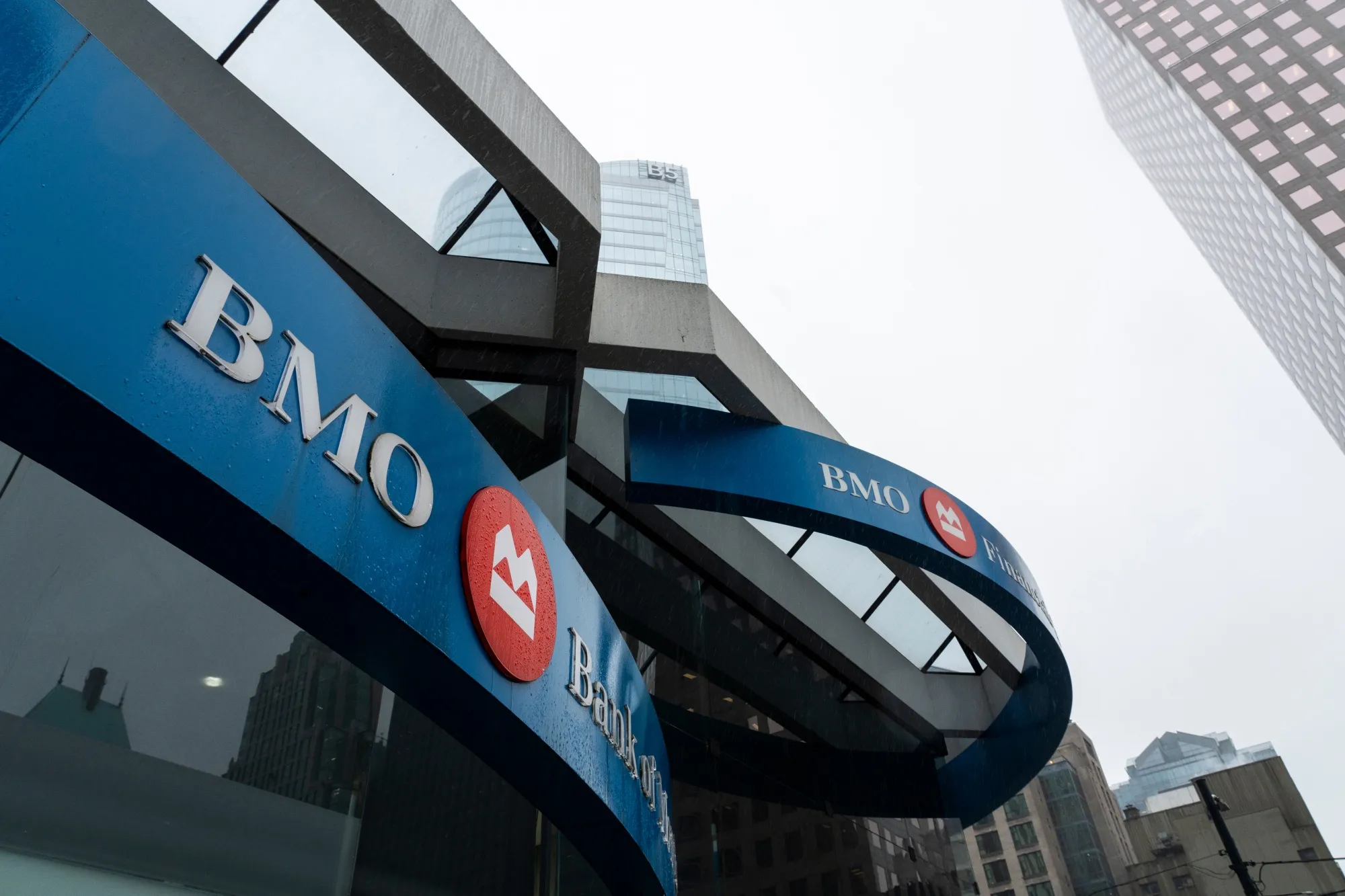 Bank of Montreal (BMO) signage in Vancouver, British Columbia, Canada.