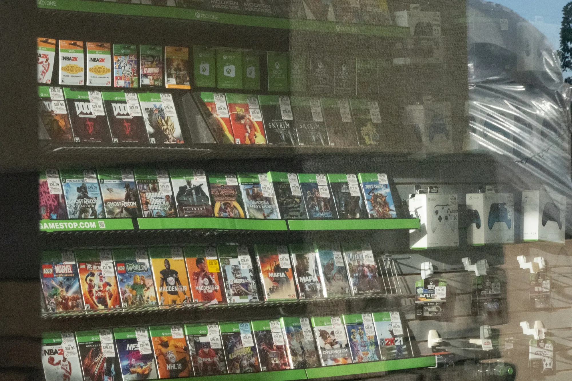 Microsoft Corp. Xbox games and accessories inside a GameStop Corp. store in San Diego, California, U.S., on Monday, Jan. 25, 2021. California, a recent epicenter of the coronavirus pandemic, has lifted its regional stay-at-home orders as the outbreak slows across the state and hospitalizations ease.