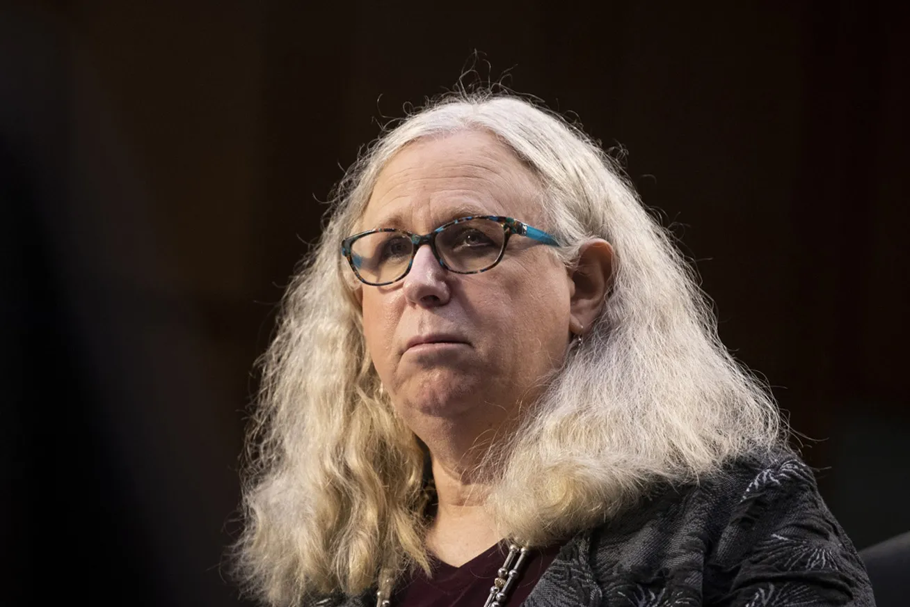 Rachel Levine testifies during a Senate confirmation hearing in Washington, D.C., on Feb. 25.
