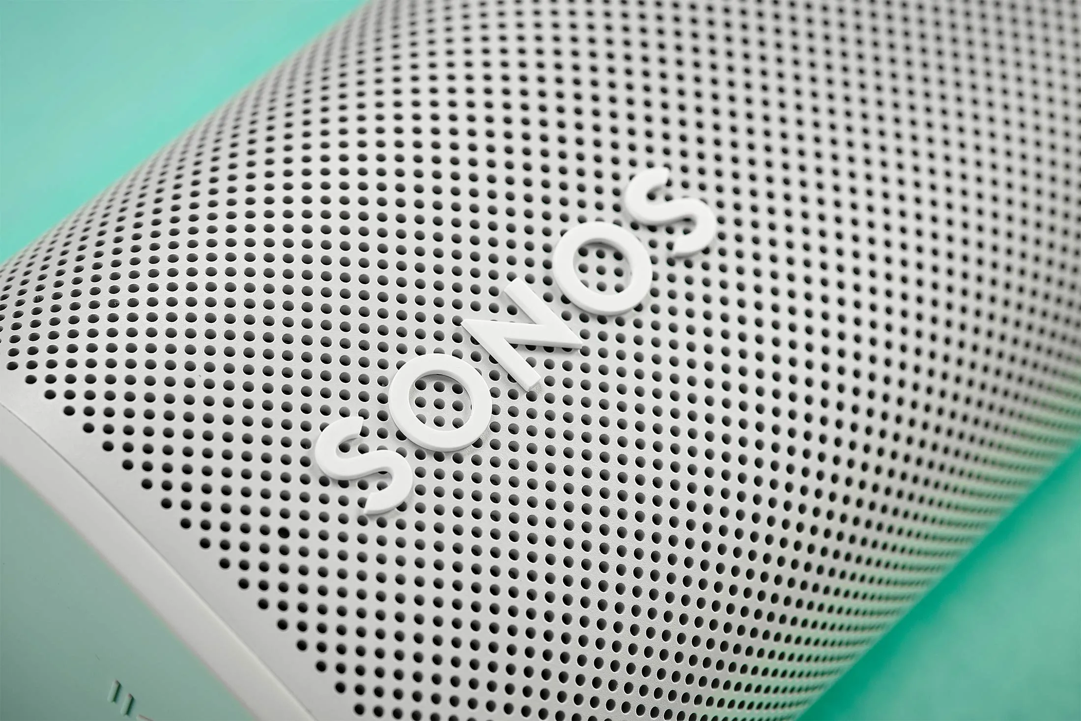 A Sonos Roam Bluetooth speaker.