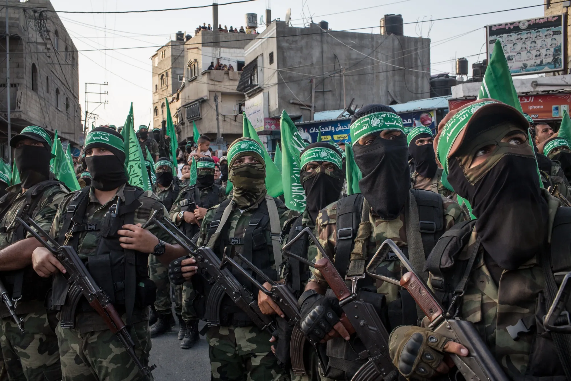 Hamas militants in Gaza City in 2017.&nbsp;