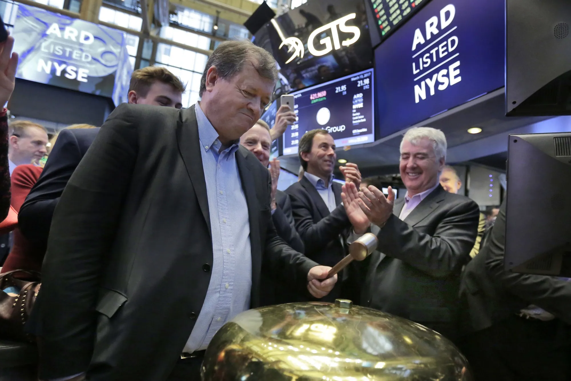Paul Coulson during the IPO of Ardagh Group in 2017.