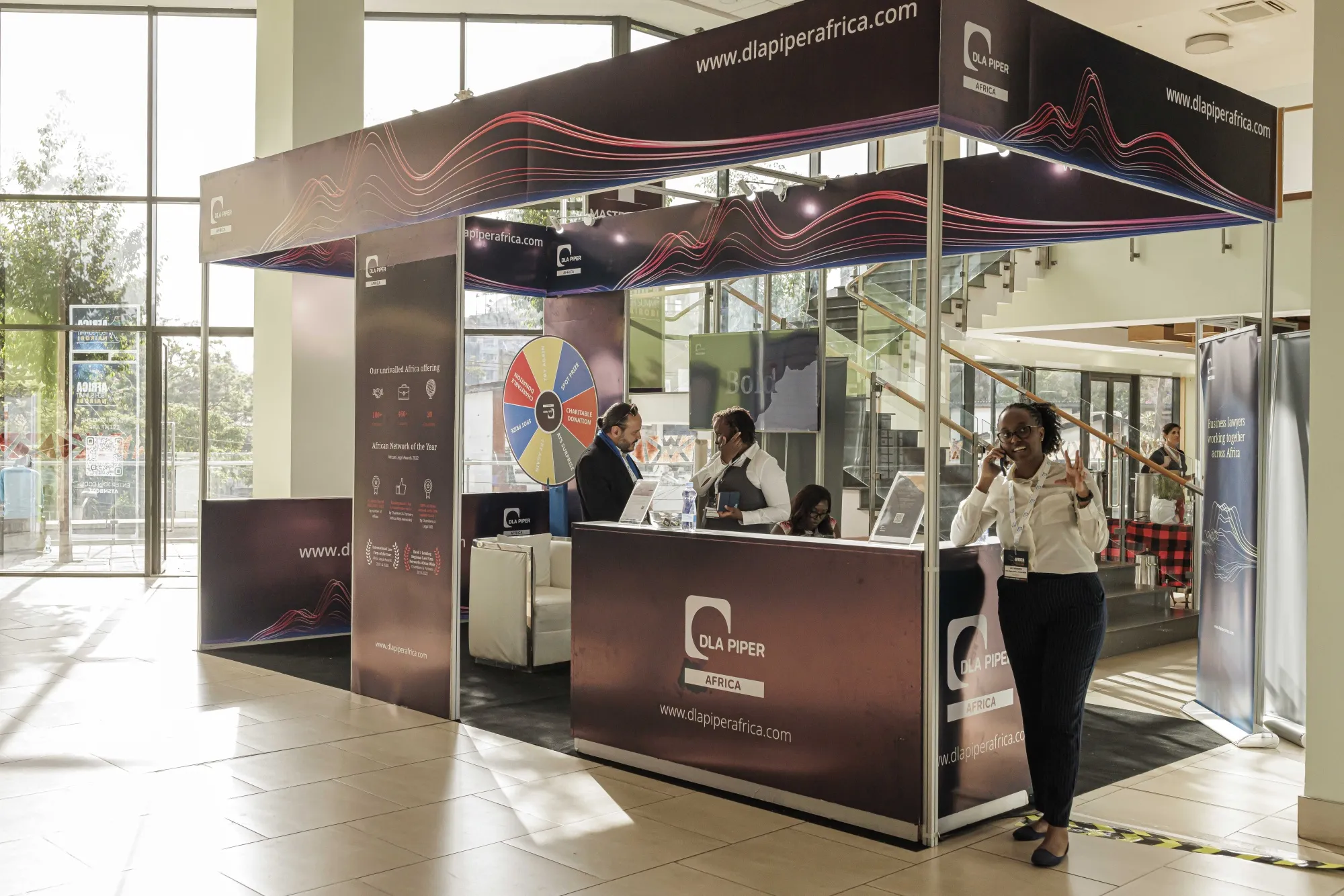 The Dla Piper LLP booth at the Africa Tech Summit in Nairobi