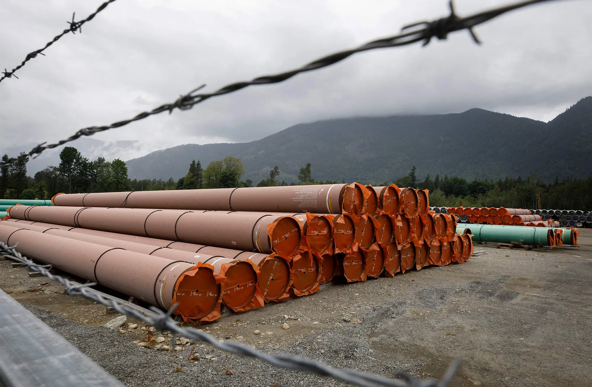 Pieces of the Trans Mountain Pipeline project sit in a storage lot outside of Hope, British Columbia, Canada, on June 6, 2021.&nbsp;

Natural Law Energy, the Canadian indigenous group that sought a&nbsp;stake&nbsp;in the now defunct Keystone XL pipeline, has shifted its focus to owning part of the Trans Mountain oil sands pipeline to the Pacific.
