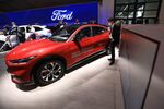 A Ford Mustang Mach-E electric vehicle&nbsp;at the IAA Munich Motor Show in Munich, Germany, on Sept. 6, 2021.