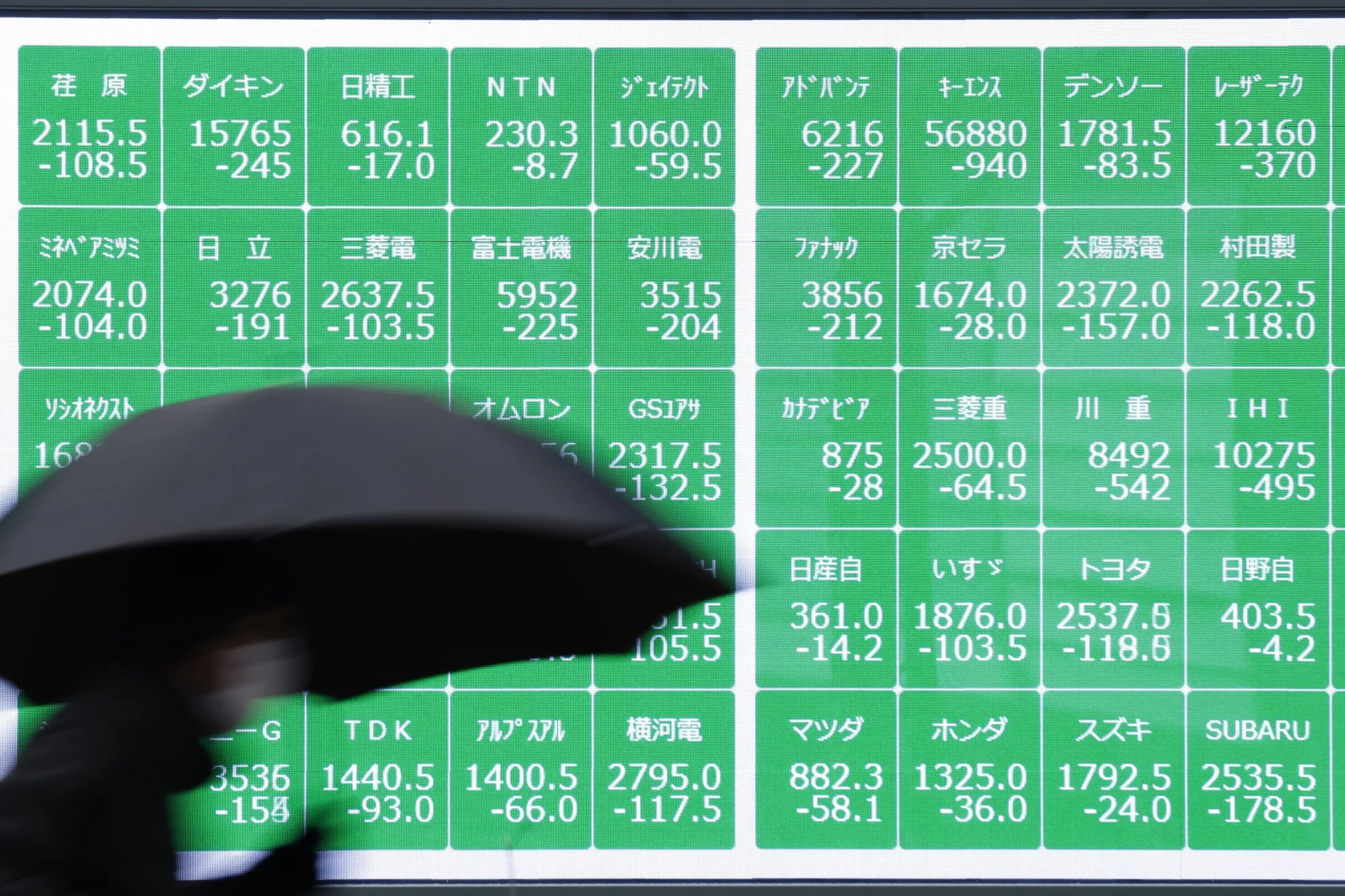 Japanese stocks sank on Thursday after Trump slapped a 24% tariff on exports from the nation under a plan to impose levies on trading partners worldwide.