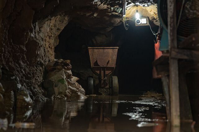 An illegal mine that was shuttered by the government.