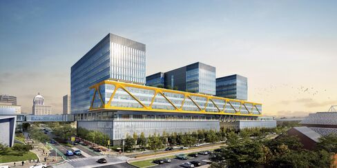 A rendering of Caterpillar’s new HQ.