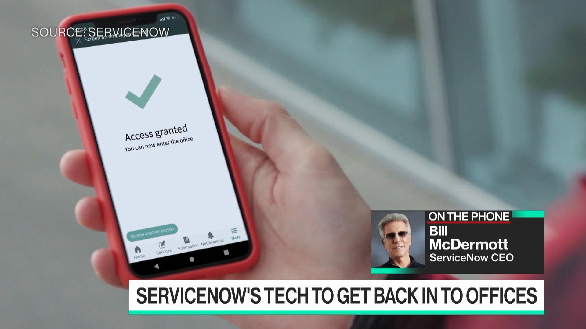 ServiceNow's Tech to Get Back in to Offices Bloomberg