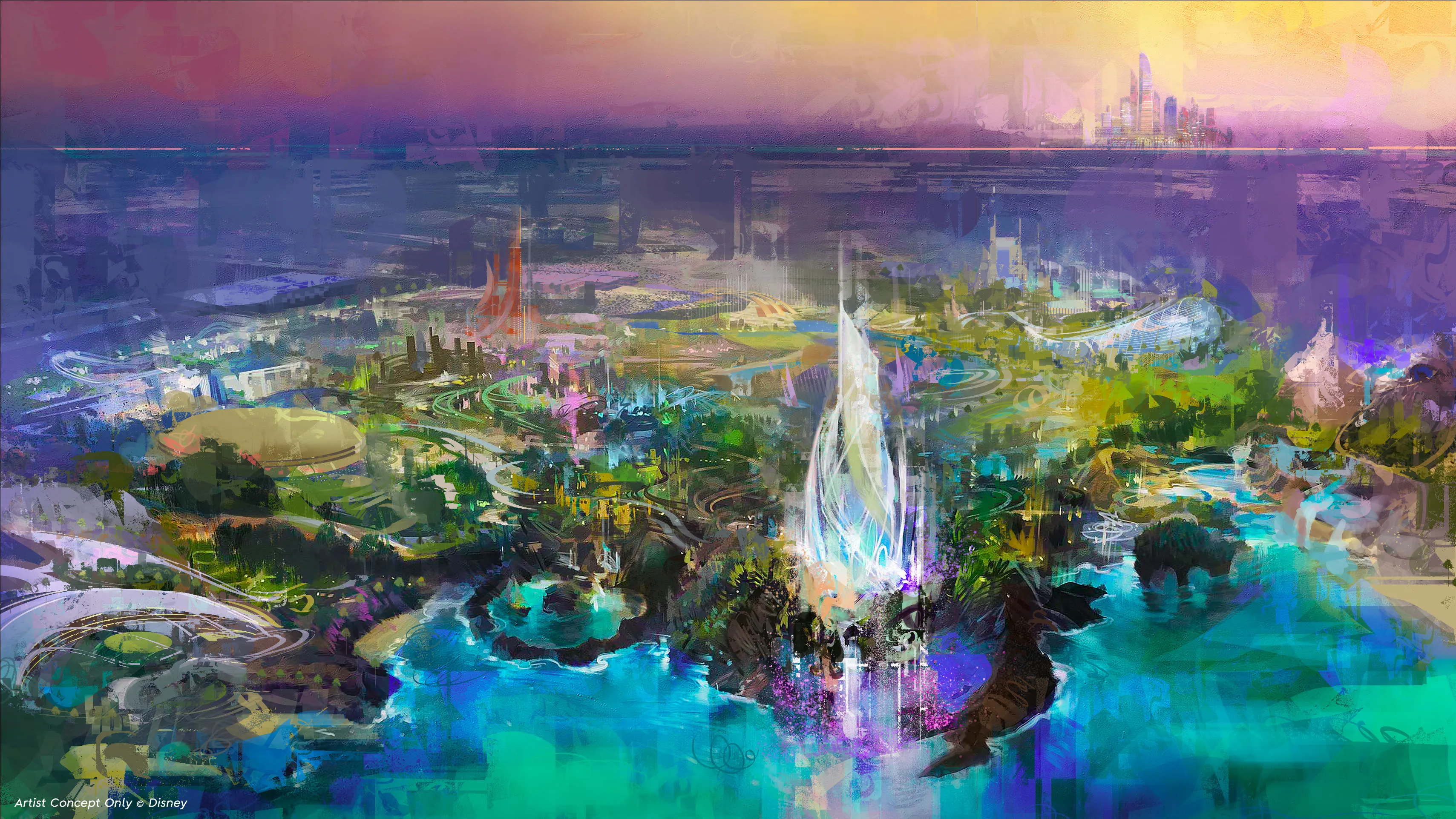 An artist’s rendering of a new theme park Disney plans to open in Abu Dhabi.