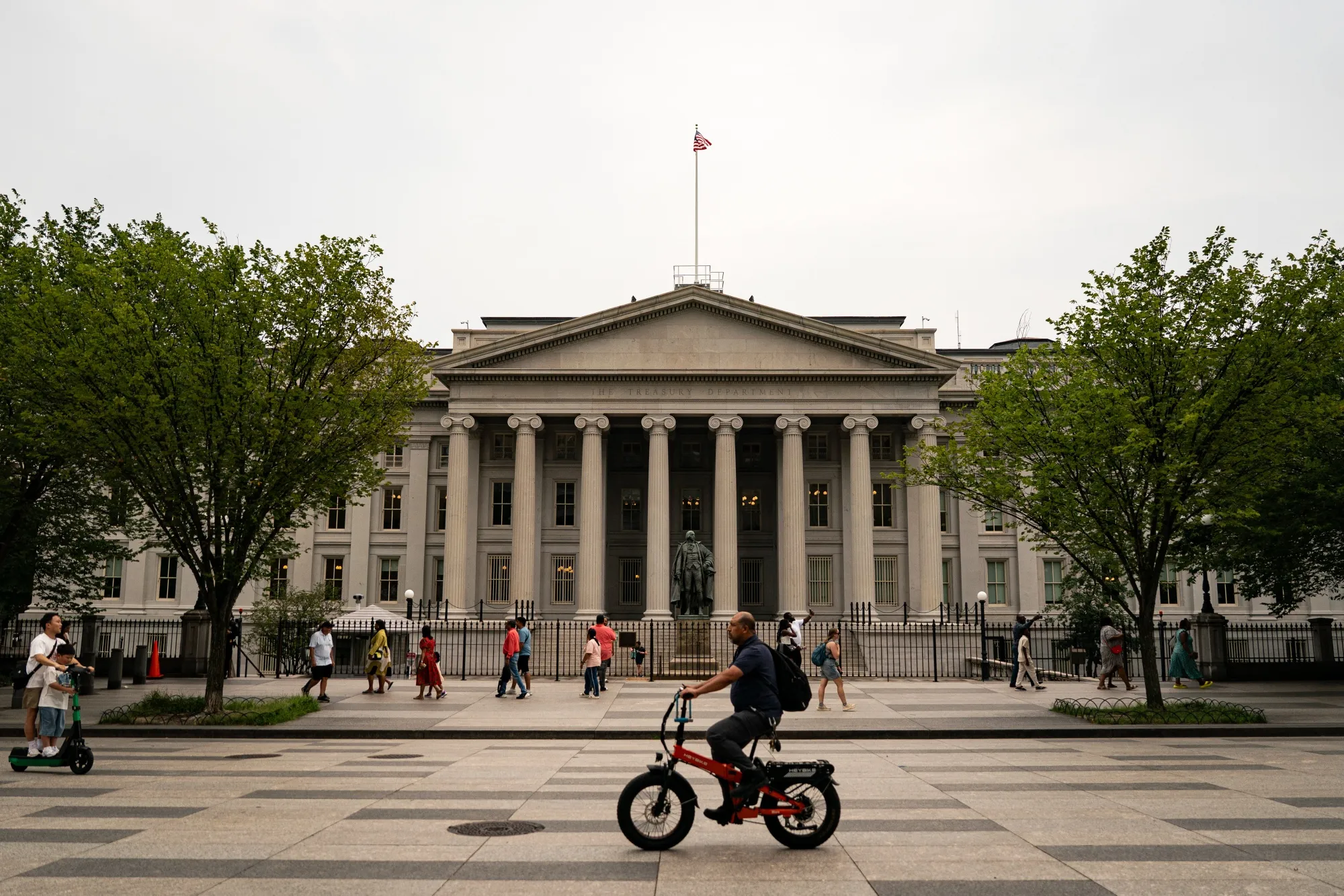 The US Treasury building in Washington, DC.