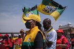 ANC supporters and of the Congress of South African Trade Unions gather at the National stayaway protest in Johannesburg on Oct. 7.