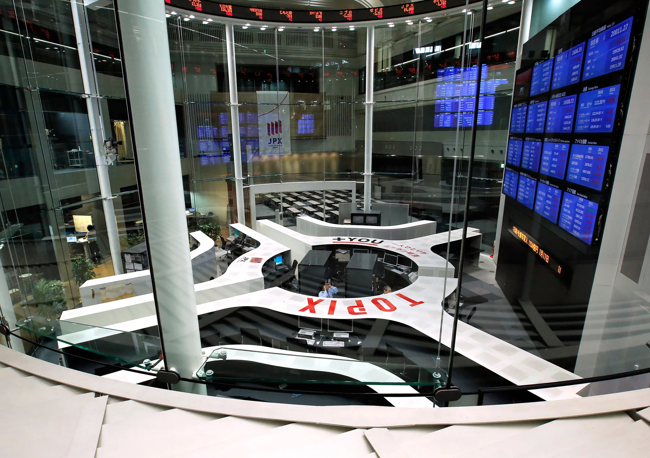 Japans Topix index rose 1.4 percent after the yen weakened 0.5 percent on Monday.
