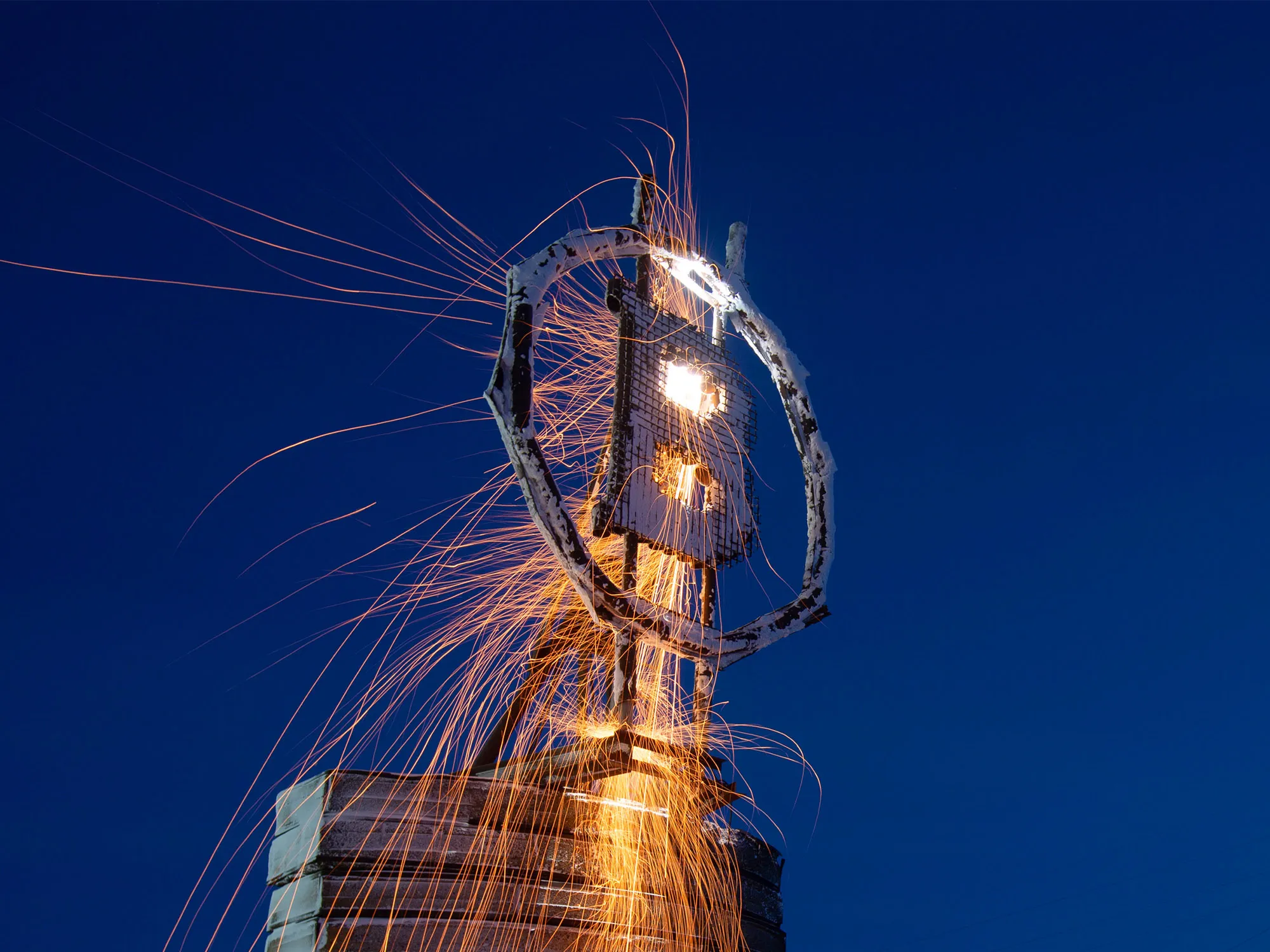 Sparks in a Bitcoin mine.