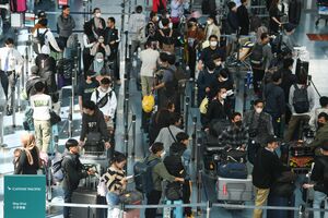 Travelers at Haneda Airport Ahead of Japan Golden Week Holidays