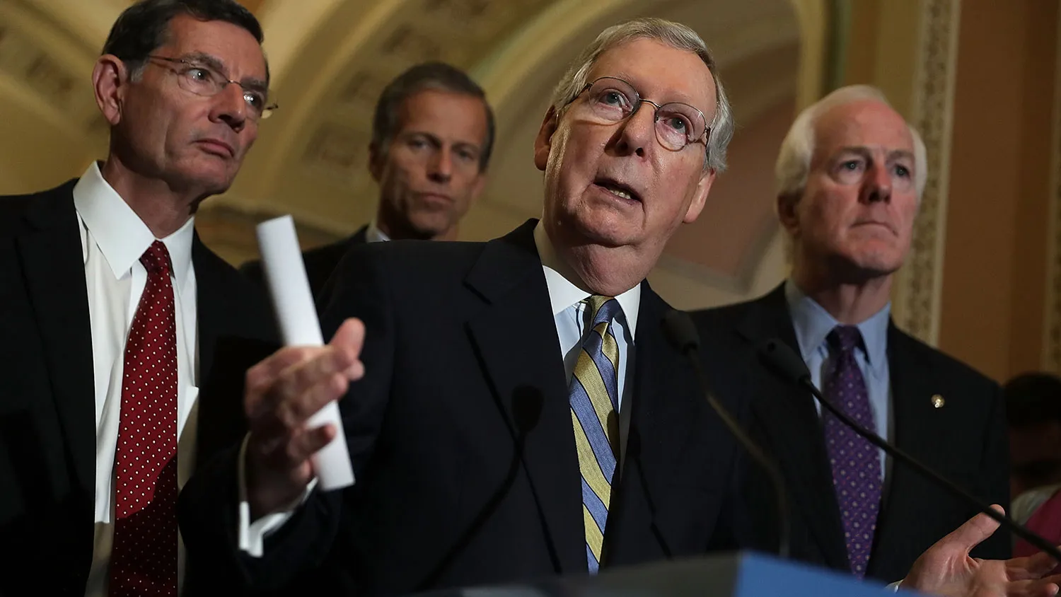 U.S. Senate Majority Leader Mitch McConnell speaks at the Capitol on Sept. 20, 2016, in Washington.
