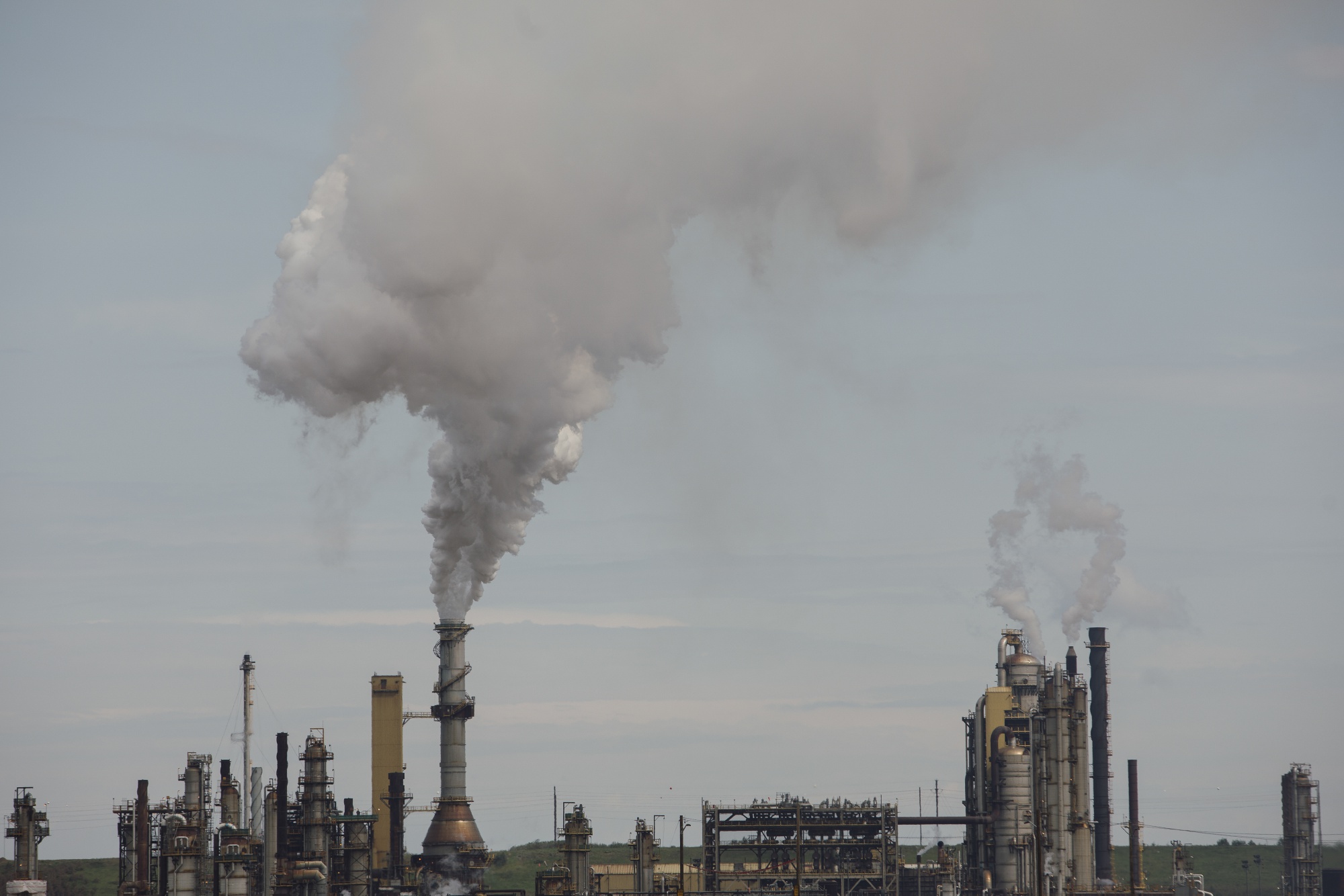 Operations at an oil refining facility near Fort McMurray, Alberta.