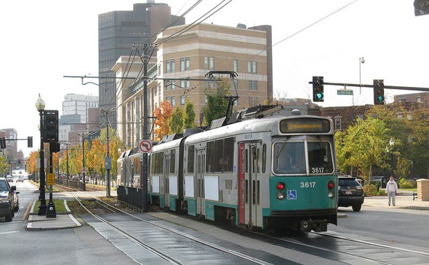An extension of the MBTA Green Line (shown here in 2011) is estimated to cost $3 billion.