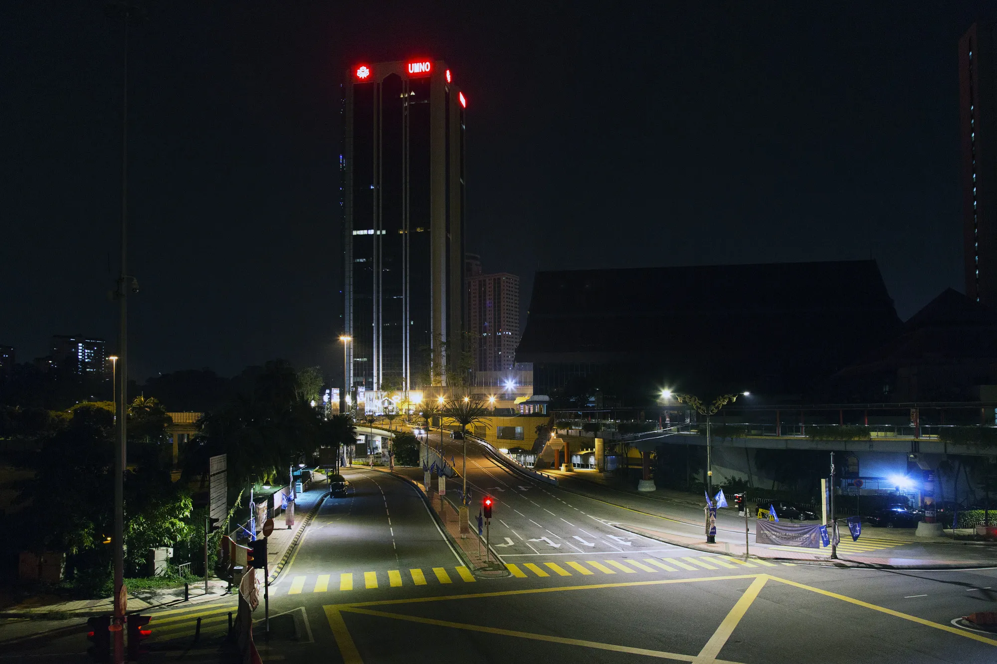 The United Malays National Organisation (UMNO) headquarter building in Kuala Lumpur, Malaysia.