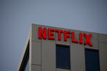 Signage outside the Netflix Inc. corporate office in Los Angeles.