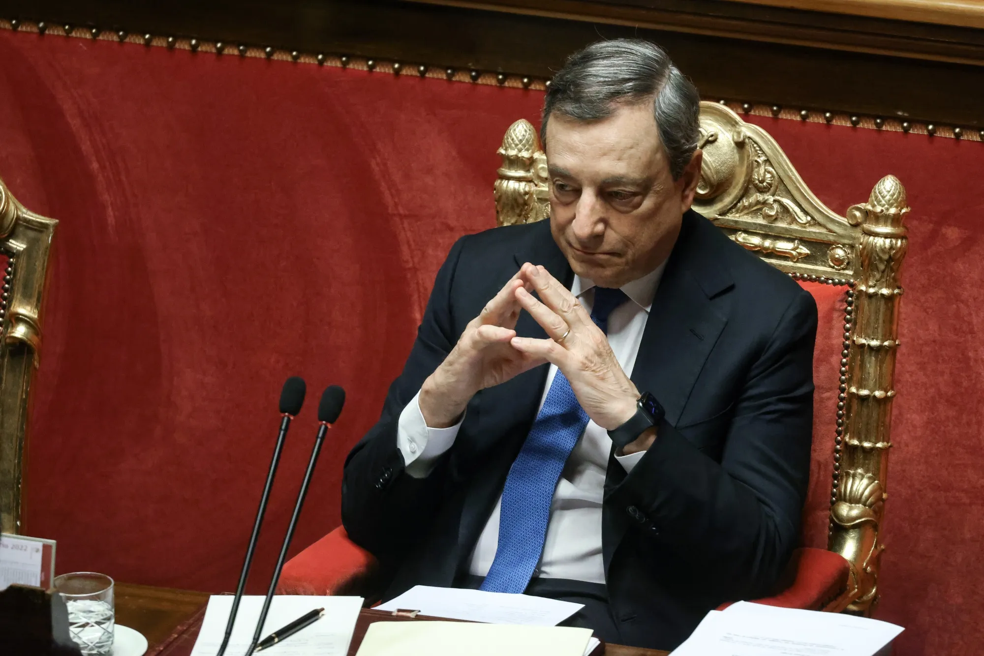 Mario Draghi signaled that he would resign if Conte walked out on a vote.
