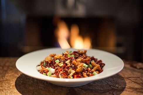 The long menu hops in and out of bed with a bunch of culinary partners, including Sichuan chili chicken.