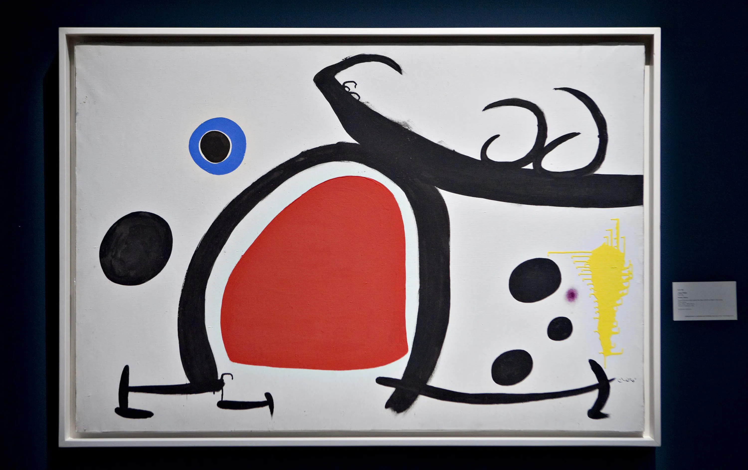 "Femme, oiseau" by Joan Miro hangs during a preview of the Impressionist and Modern Art fall sales at Sotheby's in New York on Oct. 30, 2009. 