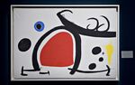 "Femme, oiseau" by Joan Miro hangs during a preview of the Impressionist and Modern Art fall sales at Sotheby's in New York on Oct. 30, 2009.&nbsp;