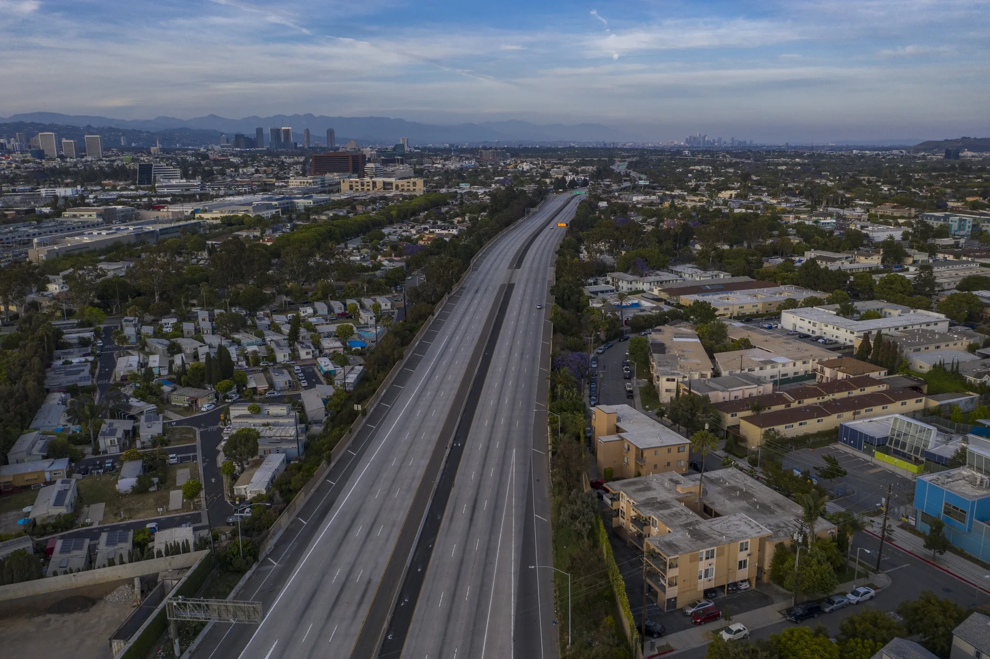 Interstate 10 in Santa Monica, California on May 31, 2020.